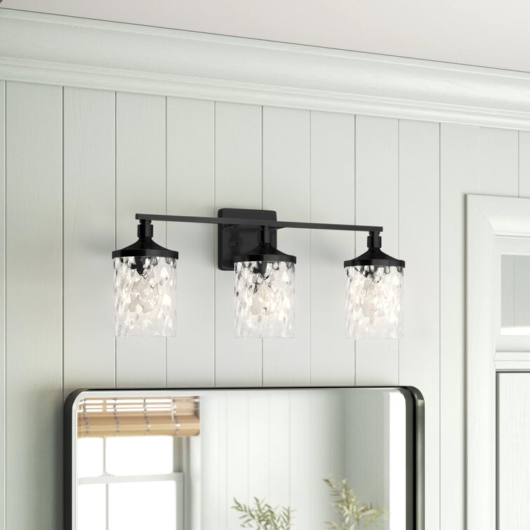 Matte black 3 on sale light vanity light